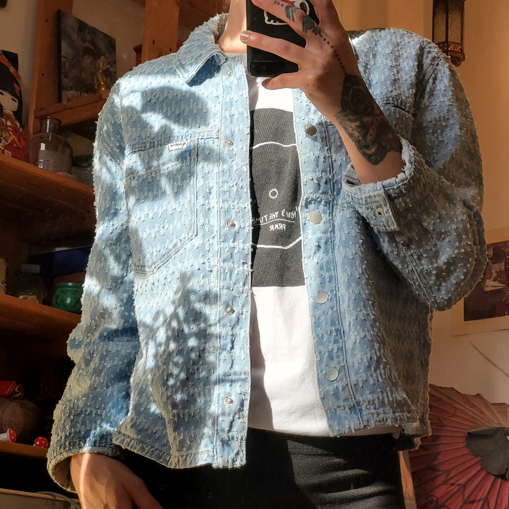 Garcia Textured Light Wash Jeans Jacket - Size S